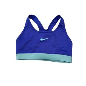 Nike bright blue and light blue lined sports bra sz XS no pads